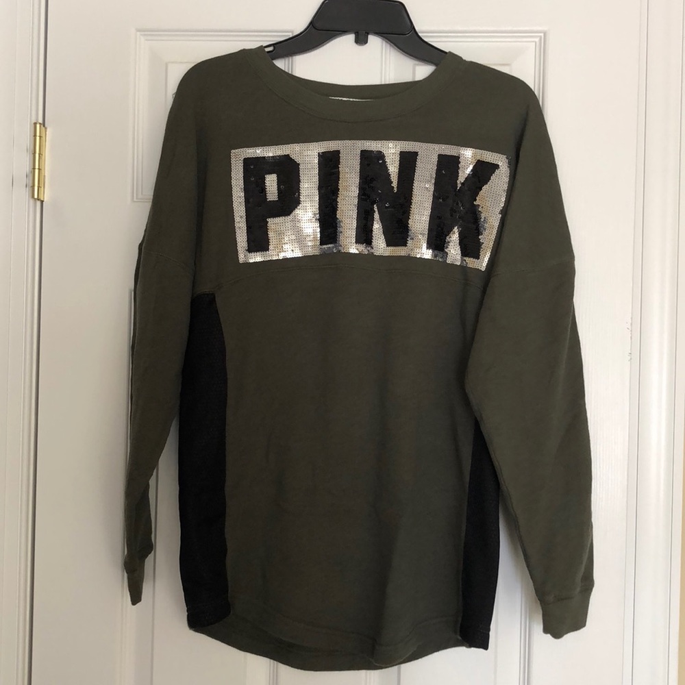 Green PINK Pullover